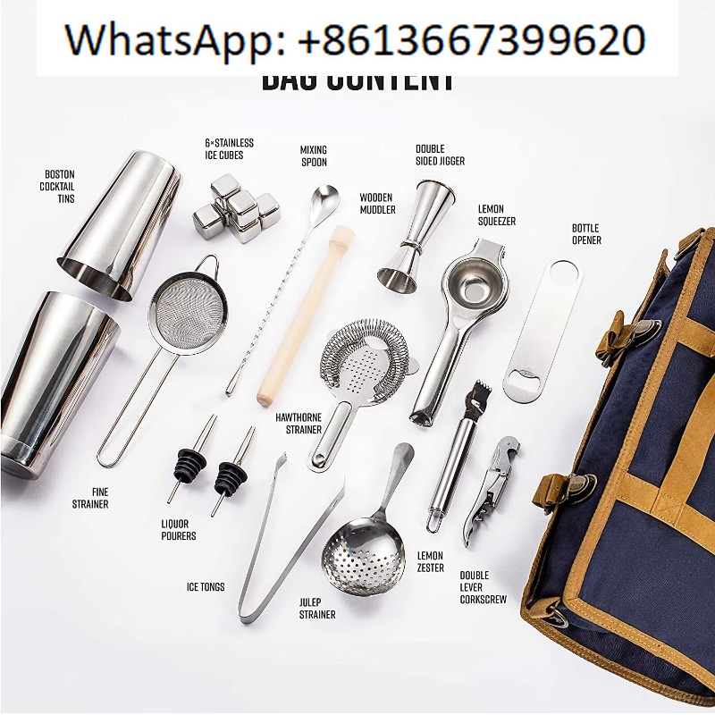Boston Shaker Set - 22-piece bartender kit: 800ml + 550ml