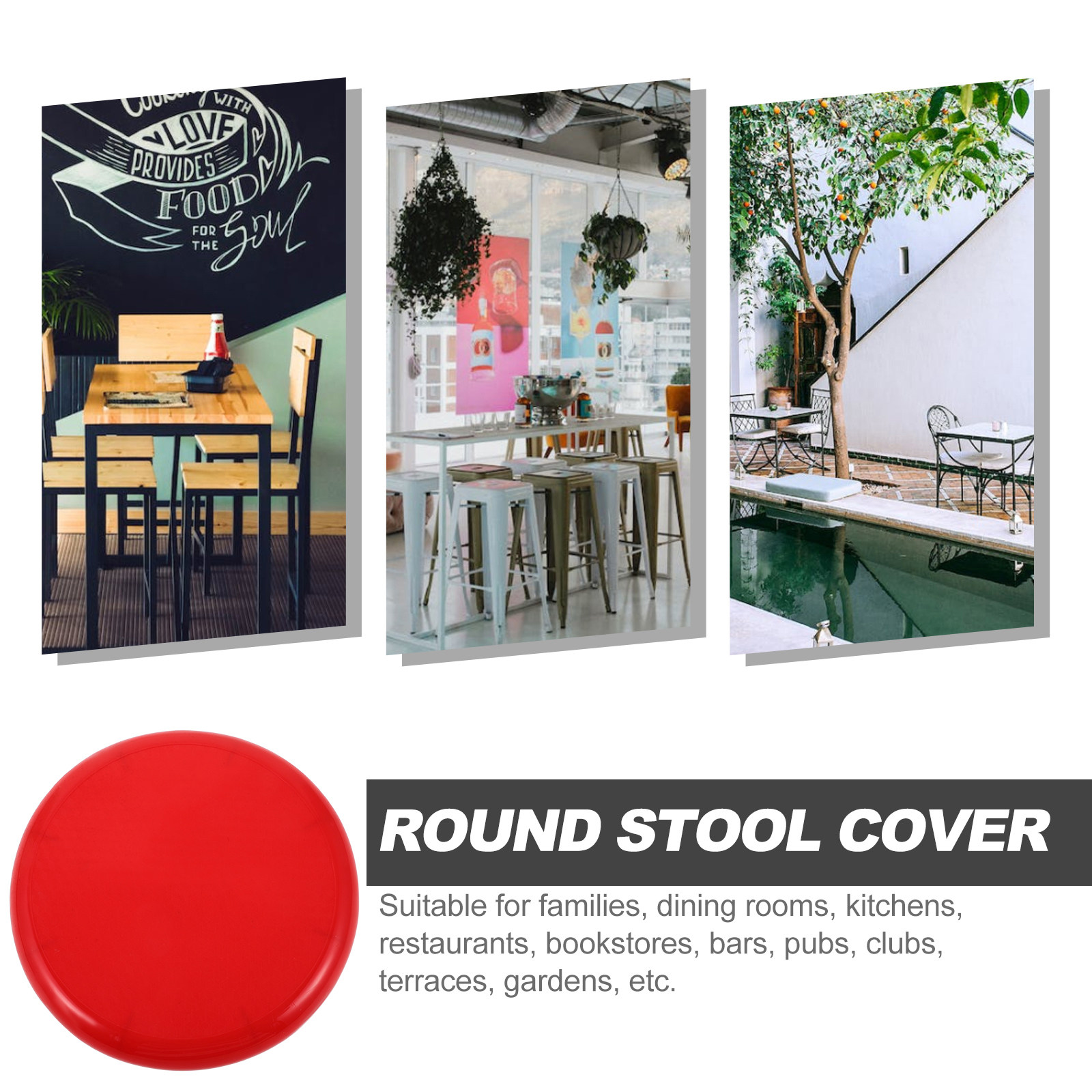 Home Bar Stools - Round Stool Seat Replacement Plastic Cover