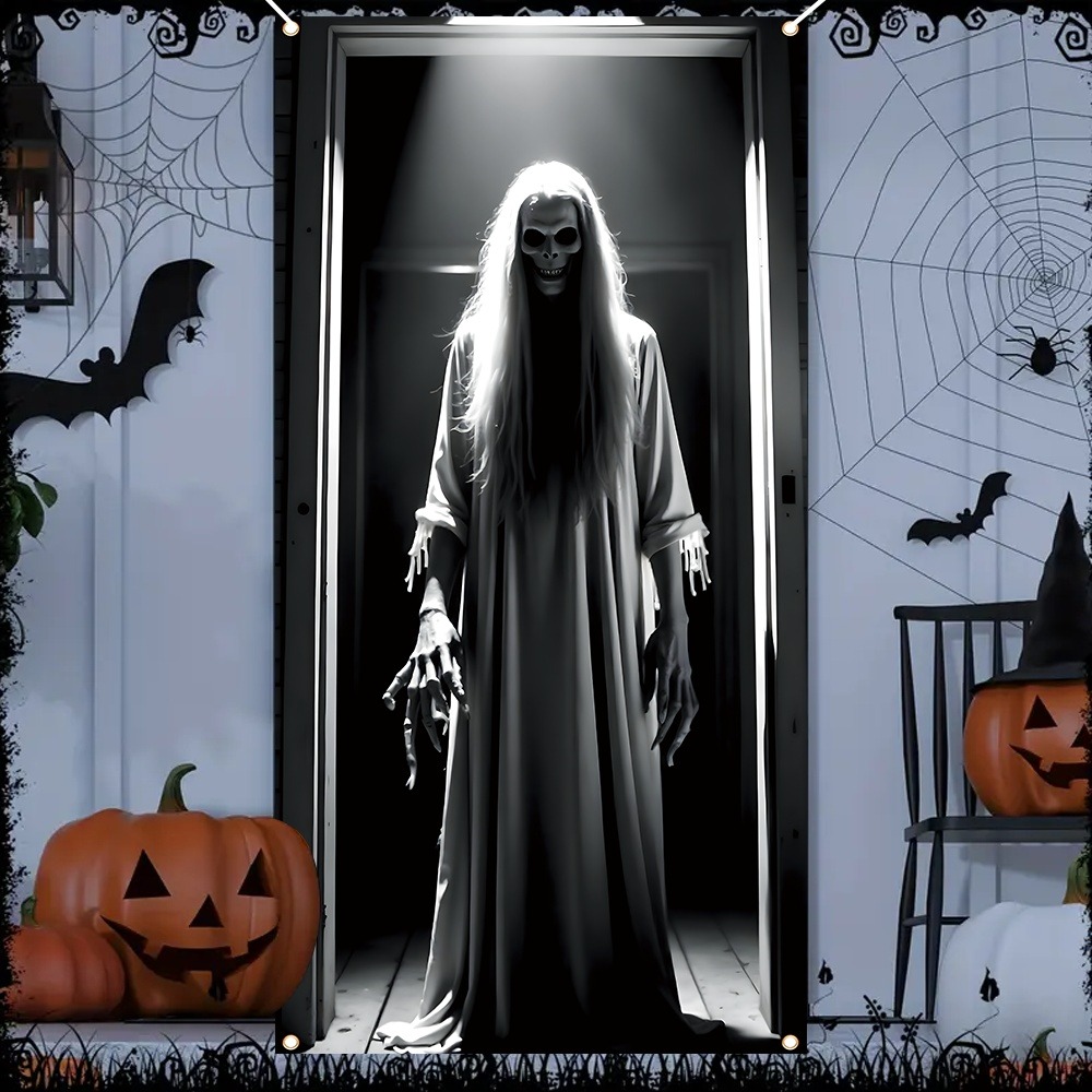 Home Bargains - Scary Ghost Halloween Door Curtain Long