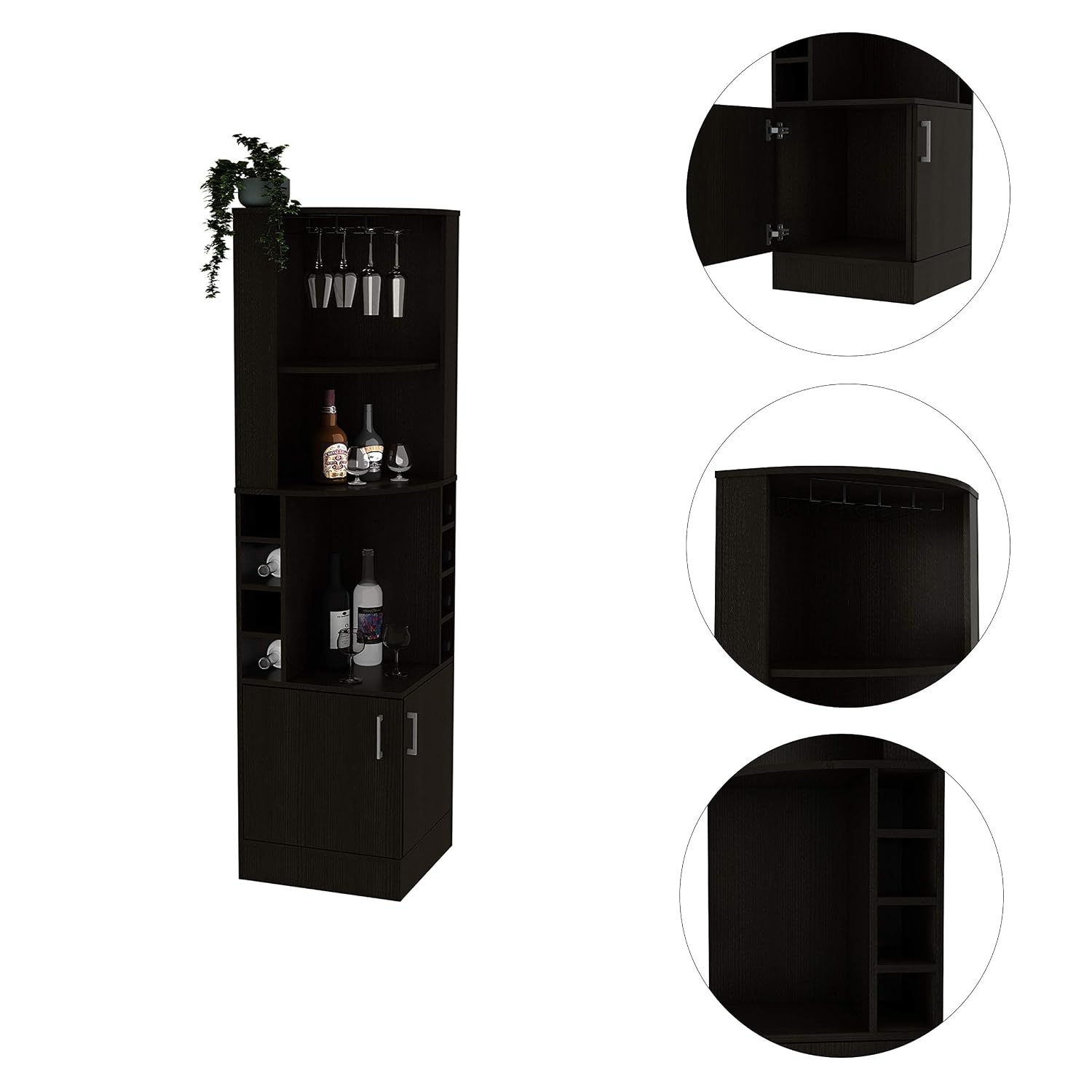 Corner Bar Cabinet with 2 Shel - Home Bar And Cabinet 评论和价格