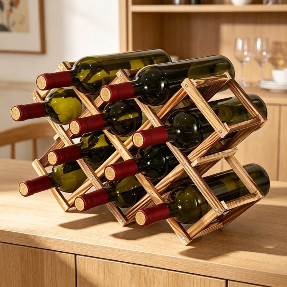 Collapsible Wooden Wine Rack B - Home Bar Shelves 评论和价格
