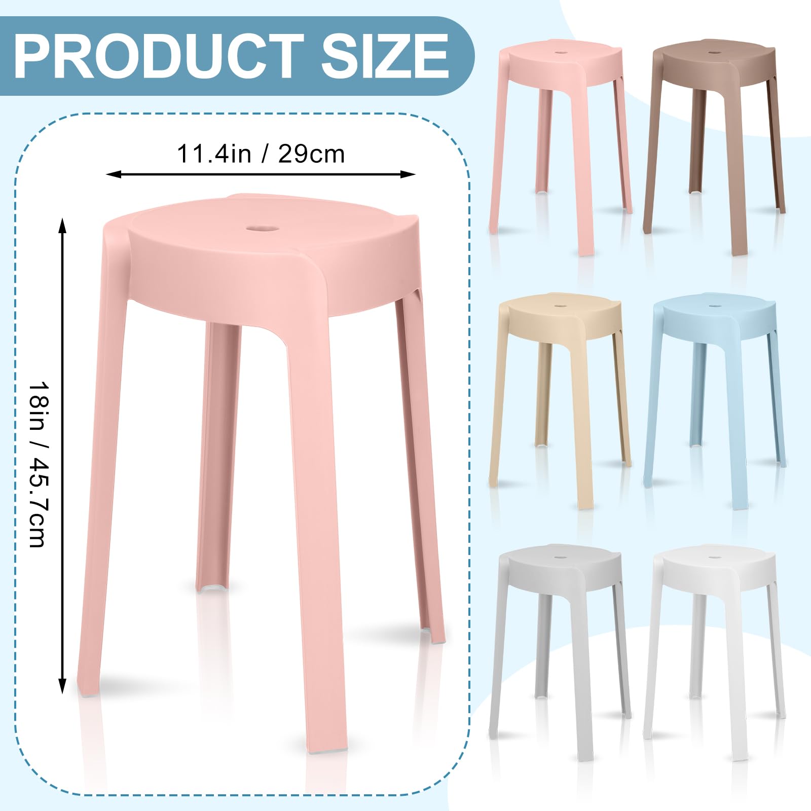 1/6 Pack Plastic Stackable Sto - Home Bar Seating 评论和价格
