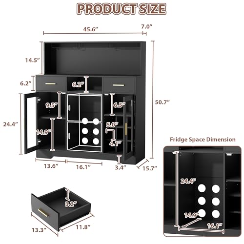 Mini Fridge Cabinet with Stora - Home Bar And Cabinet 评论和价格