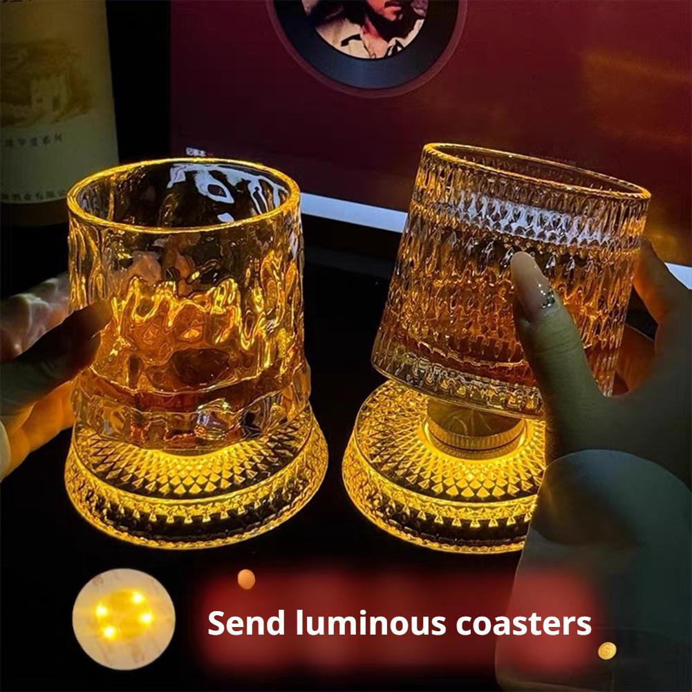 Whiskey Glasses Rotating Whisk - Highball Glass Set 评论和价格