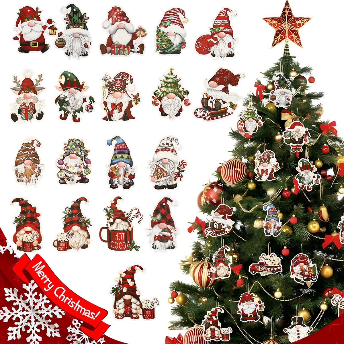 12pcs Christmas Santa Gnomes P - Home Bargains 评论和价格
