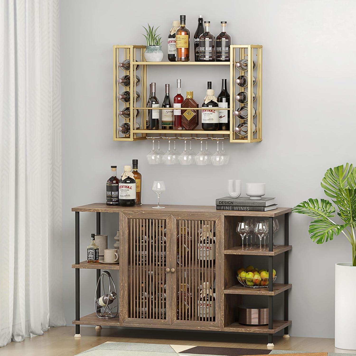 Wall Mounted Wine Rack, Wine R - Home Bar Shelves 评论和价格