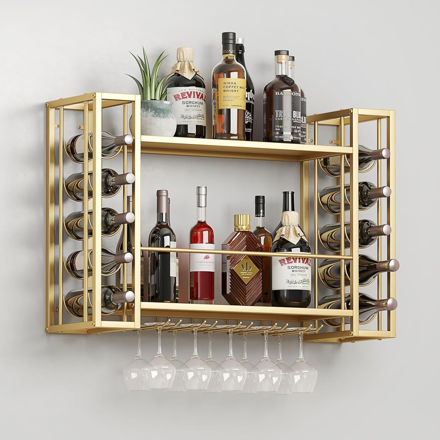 Wall Mounted Wine Rack, Wine R - Home Bar Shelves 评论和价格