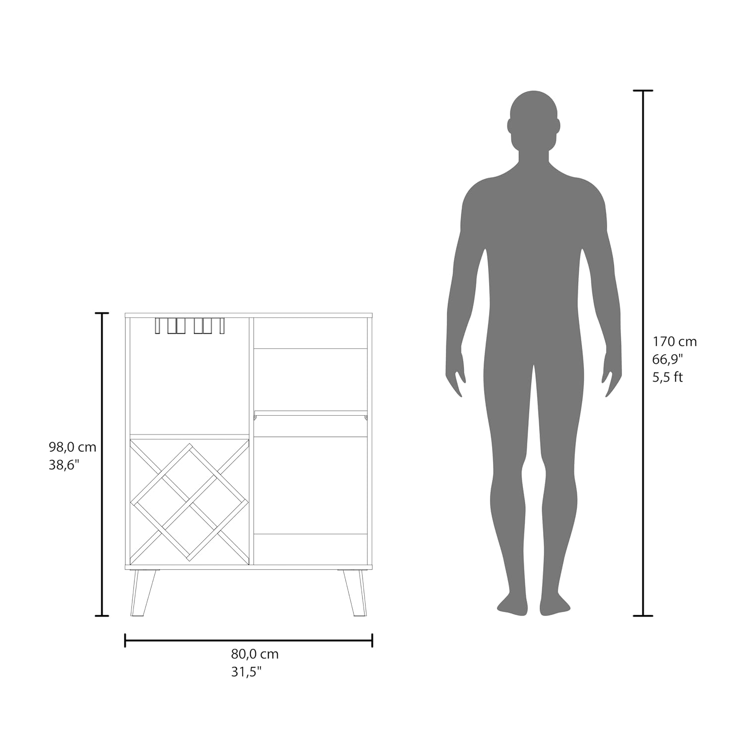 Oak Blue Bar Cabinet 4 Shelves - Home Bar And Cabinet 评论和价格